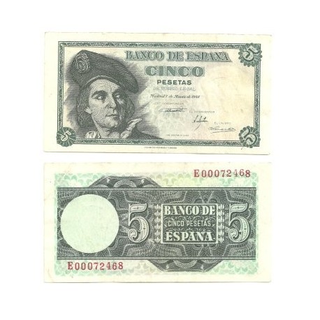 [1948] Billete de 5 Pesetas (EBC). Serie E.