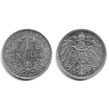 (14) Imperio Alemán. 1909(A). 1 Mark (SC) (Plata)