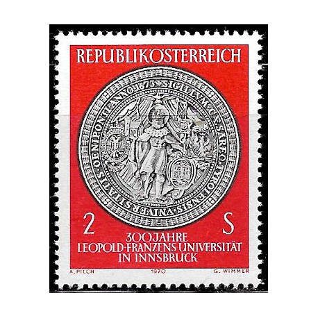 Austria. 1970. 2 Schilling. 300 Aniv. Universidad Leopold-Franzens (Nuevo)