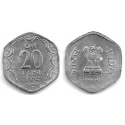 (44) India. 1982. 20 Paise (EBC+)