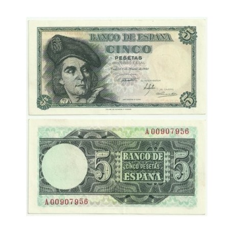 [1948] Billete de 5 Pesetas (EBC). Serie A.