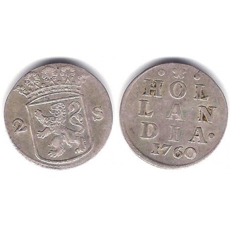 (48) Países Bajos. 1760. 2 Stuivers (MBC+) (Plata)