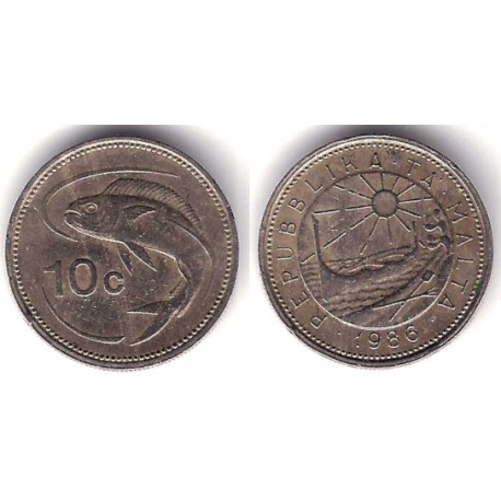 (76) Malta. 1986. 10 Cents (MBC-)