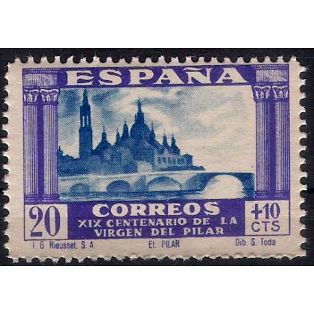 (891) 1940. 20 + 10 Céntimos. Basílica del Pilar (Nuevo)