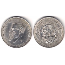 (471) Estados Unidos Mexicanos. 1959. 5 Pesos (EBC) (Plata)