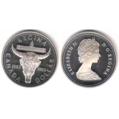 (133) Canadá. 1982. 1 Dollar (Proof) (Plata)