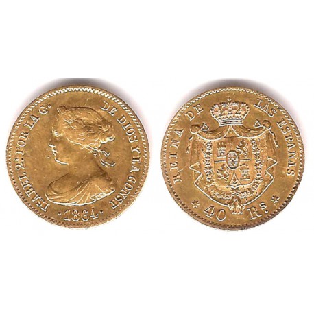 Isabel II. 1864. 40 Reales (EBC) (Oro) Ceca de Madrid