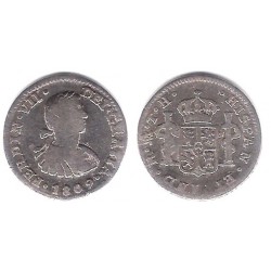 Fernando VII. 1809. ½ Real (BC+) (Plata) Ceca de Mejico TH