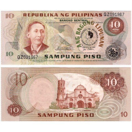 (167) Filipinas. 1981. 10 Piso (SC)