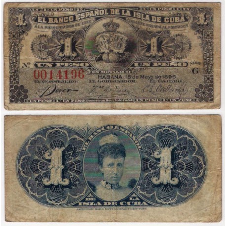 Cuba Colonial. 1896. 1 Peso (BC)