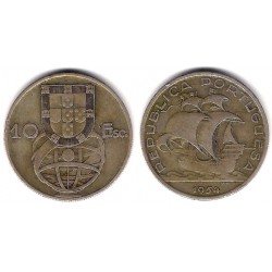 (586) Portugal. 1954. 10 Escudos (MBC) (Plata)