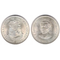 (193) Filipinas. 1963. 1 Peso (SC) (Plata)