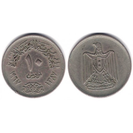 (413) Egipto. 1967. 10 Piastres (MBC)