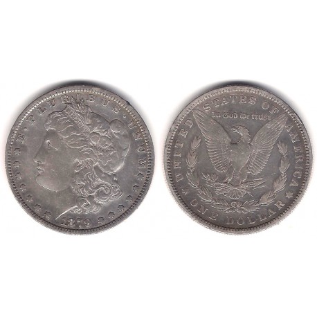 (110) Estados Unidos de América. 1879. 1 Dollar (MBC-) (Plata)