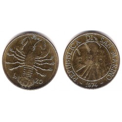 (34) San Marino. 1974. 20 Lira (SC)