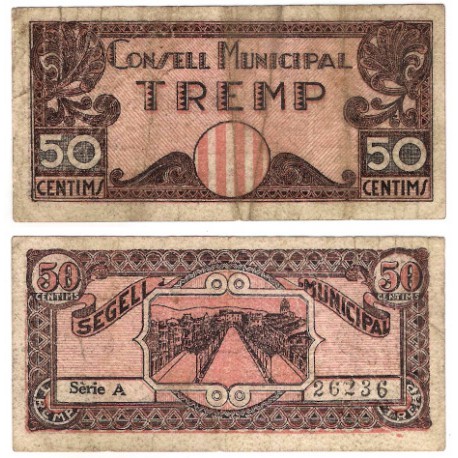 Tremp. 1937. 50 Céntimos (BC) Serie A