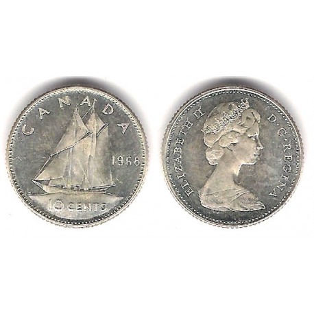 (72) Canadá. 1968. 10 Cents (EBC) (Plata)