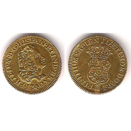 Felipe V. 1740. 1 Escudo (MBC+) (Oro) Ceca de Madrid JF