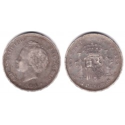 Alfonso XIII. 1894*(18--4). 5 Pesetas (BC) (Plata) Ceca de Madrid PG-V