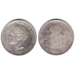 Alfonso XIII. 1899*(18-99). 5 Pesetas (EBC) (Plata) Ceca de Madrid SG-V