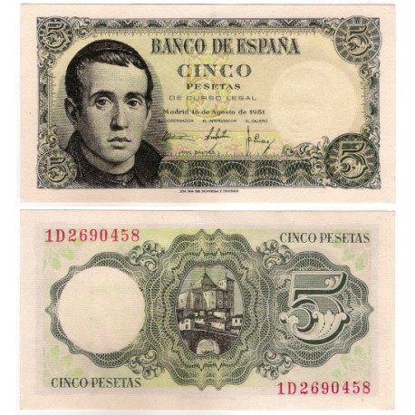 Estado Español. 1951. 5 Pesetas (EBC+/SC-) Serie 1D