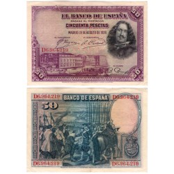 España. 1928. 50 Pesetas (MBC) Serie D