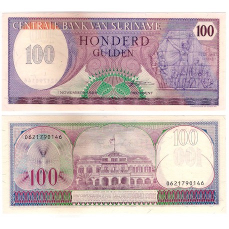 (128b) Surinam. 1985. 100 Gulden (SC)