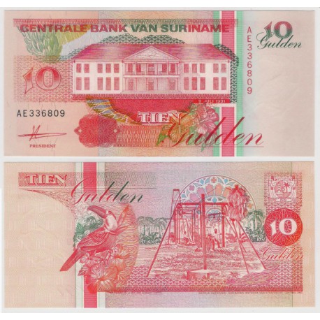 (137a) Surinam. 1991. 10 Gulden (SC)