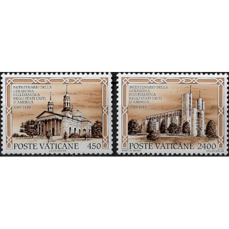 Ciudad del Vaticano. 1989. 450 + 2400 Lira (Nuevo) Bicentenario Gerarchia Ecclesiastica