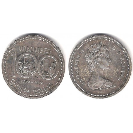 (88a) Canadá. 1974. 1 Dollar (MBC+) (Plata)