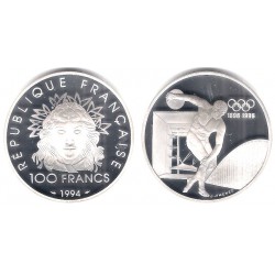 (1047) Francia. 1994. 100 Francs (Proof) (Plata)