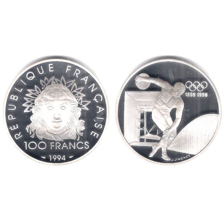 (1047) Francia. 1994. 100 Francs (Proof) (Plata)