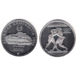 (166) Grecia. 1996. 1000 Drachma (Proof) (Plata)