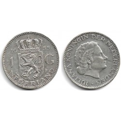 (184) Países Bajos. 1955. 1 Gulden (MBC) (Plata)