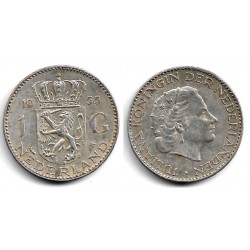 (184) Países Bajos. 1955. 1 Gulden (MBC) (Plata)