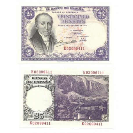 [1946] Billete de 25 Pesetas (SC). Serie E.