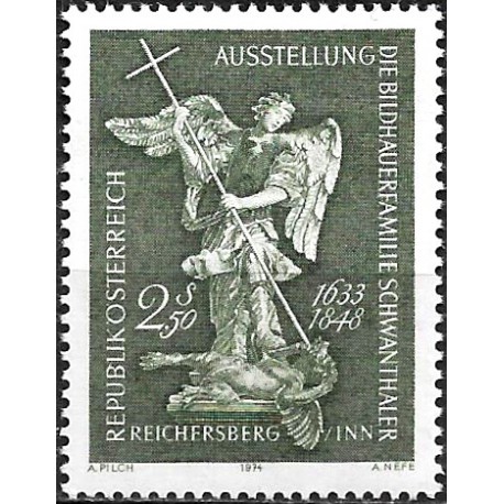 Austria. 1974. 2.50 Schilling (Nuevo) Exp. "La Familia Schwanthaler", Dinastia de Escultores