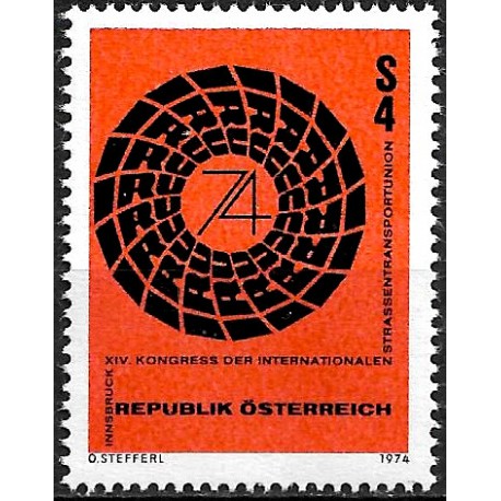 Austria. 1974. 4 Schilling (Nuevo) Congreso Unión Int. Transportes por Carretera