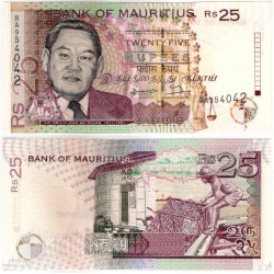 (42) Mauricio. 1998. 25 Rupees (SC)