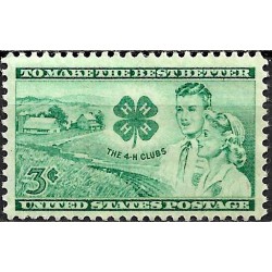 Estados Unidos de América. 1952. 3 Cents (Nuevo, con marcas de fijasellos) The 4-H Clubs