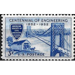 Estados Unidos de América. 1952. 3 Cents (Nuevo, con marcas de fijasellos) Centennial of Engineering