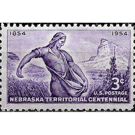 Estados Unidos de América. 1954. 3 Cents (Nuevo) Nebraska Territorial Centennial