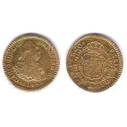 Carlos IV. 1805. 1 Escudo (MBC) (Oro) Ceca de Popayán JT