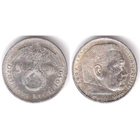 (94) Alemania (III Reich). 1936(A). 5 Mark (EBC) (Plata)