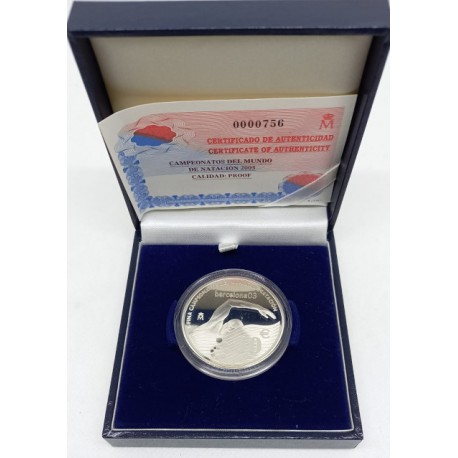 España. 2003. 10 Euro (Proof) (Plata) Campeonato del Mundo de Natación