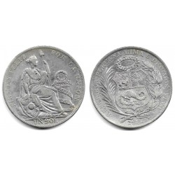 (218.2) Perú. 1934. 1 Sol (MBC) (Plata)