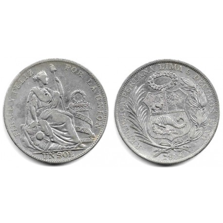 (218.2) Perú. 1934. 1 Sol (MBC) (Plata)