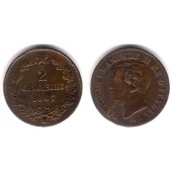 (2.1) Italia. 1867M. 2 Centesimi (BC+)