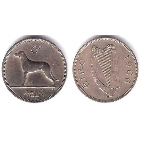 (13a) Irlanda. 1966. 6 Pence (MBC)