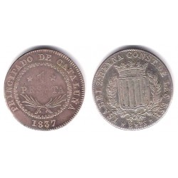 Isabel II. 1837. 1 Peseta (MBC) (Plata) Ceca de Barcelona PS